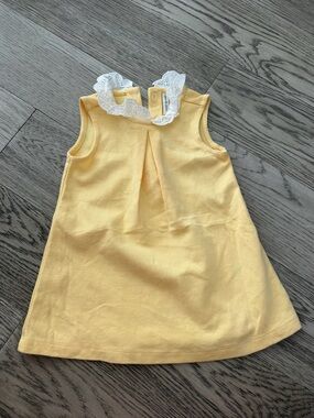 Janie and Jack Yellow Eyelet-Trim Casual Dress